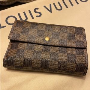 💯Authentic Louis Vuitton Damier Ebene Trifold Wallet✨
